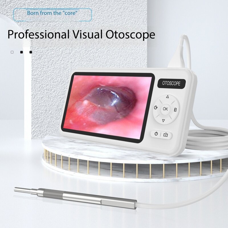 T29 Visual Ear Picker - 4.5Inch IPS 3.9mm Waterproof 6LED ENT Examination Otoscope