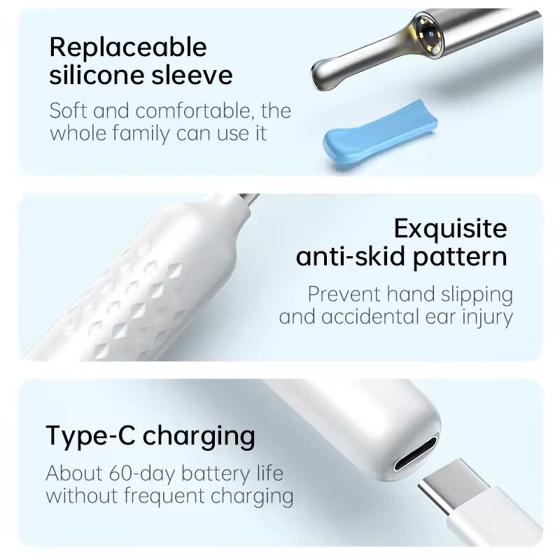 Y24 Smart Earpick - HD 4.5mm WiFi Wireless Ear Wax Cleaner Spoon Endoscope Tool