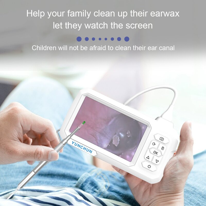 T30 Digital Otoscope - 4.3 Inch 1920x1080 4.9mm Type-C Charging Ear Wax Removal