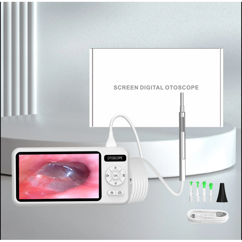 T29 Visual Ear Picker - 4.5Inch IPS 3.9mm Waterproof 6LED ENT Examination Otoscope