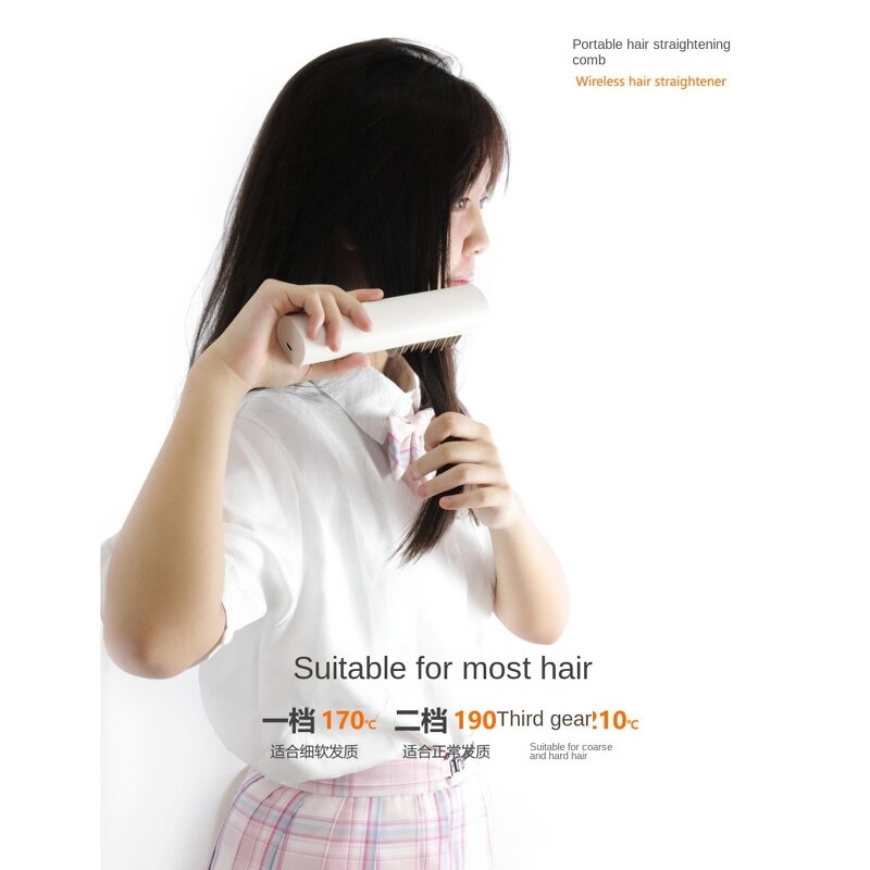 Wireless Straightening Comb - Negative Ion Anti-scald 30s Fast Heating Home Use Tool