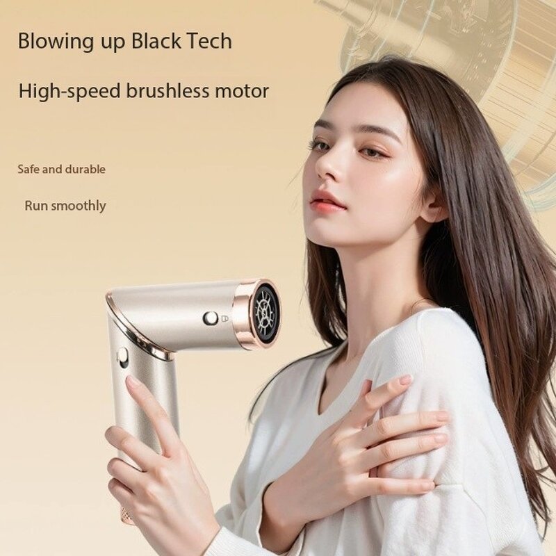 Five-in-One Hair Care Tool - Folding Hair Dryer Hot Air Comb Brushless Curling Iron