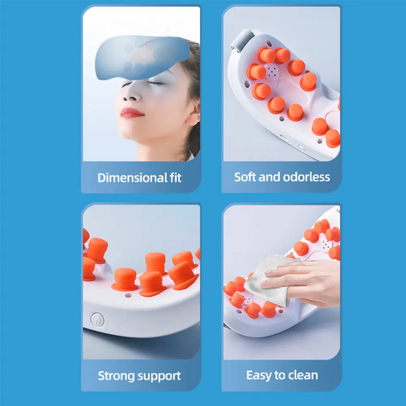 Wireless Eye Massager - Customizable Type-C 15-Minute Timer Adjustable Speed Kneading