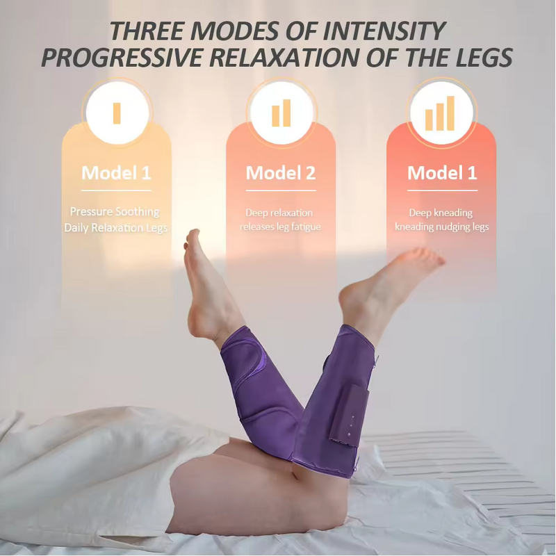 Calf Air Massager - Cordless Compression 3 Heat Levels 3 Modes Foot Leg Circulation