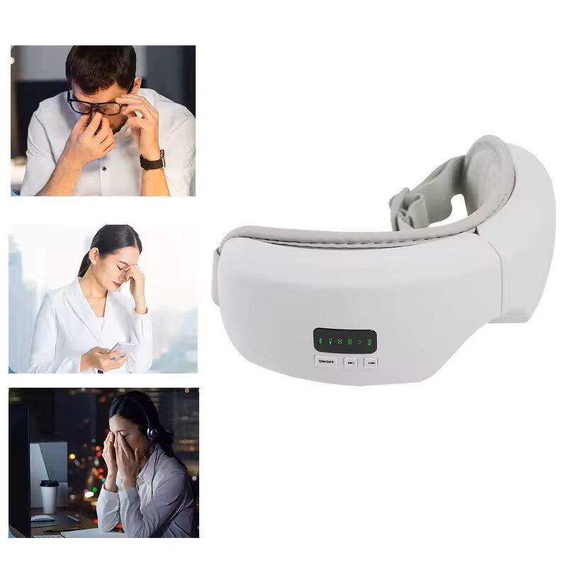 Digital Eye Massager - Air Pressure Vibrations Heat Compress Eye Strain Effective Relief