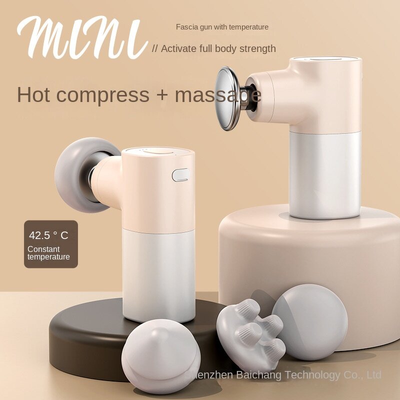 Mini Fascia Gun - New Hot Compress Muscle Relaxer 5 Massage Heads Musical Function