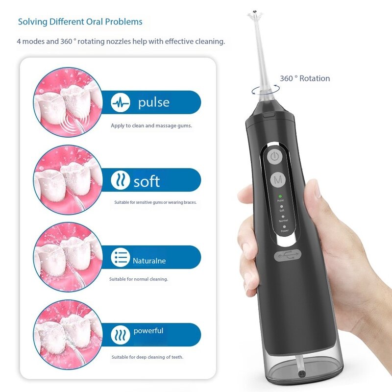 USB Oral Care Tool - Portable Electric Toothbrush 300ML Water Dental Flosser Cross-Border