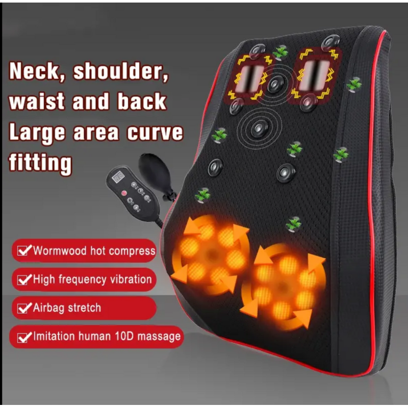 3D Kneading Pillow - Heat Feature Back Neck Shoulder Leg Pain Relief Home Office Car