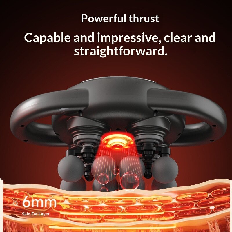 Eight Head Fascia Gun - 12-Speed Brushed 1200-2000mAh Neck Back Massage Musical