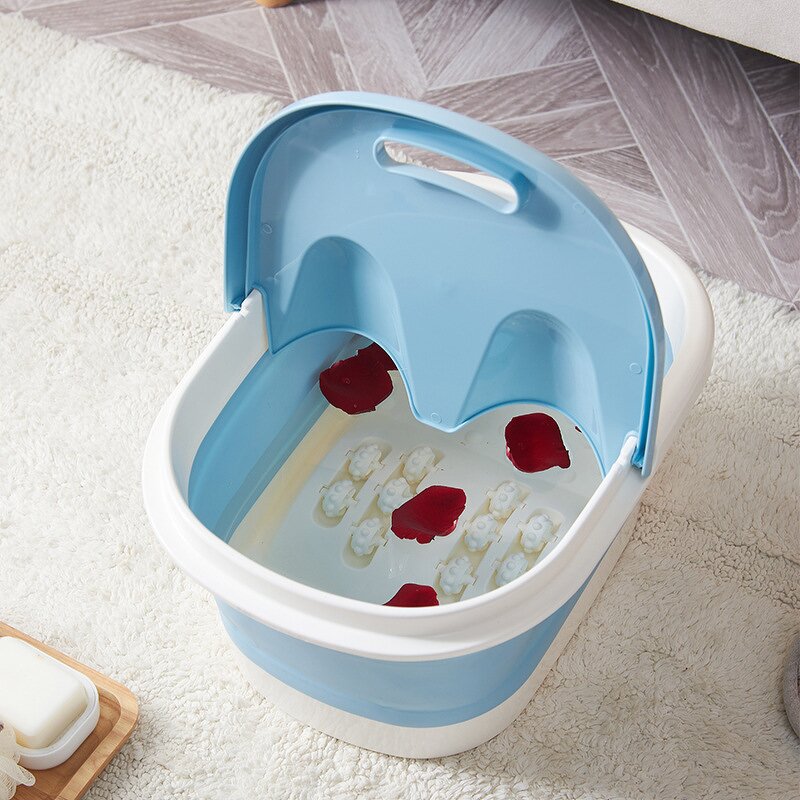 PP+TPR Foot Bath Tub - Thickened Foldable PTC Heating Mechanical Control Timing Function