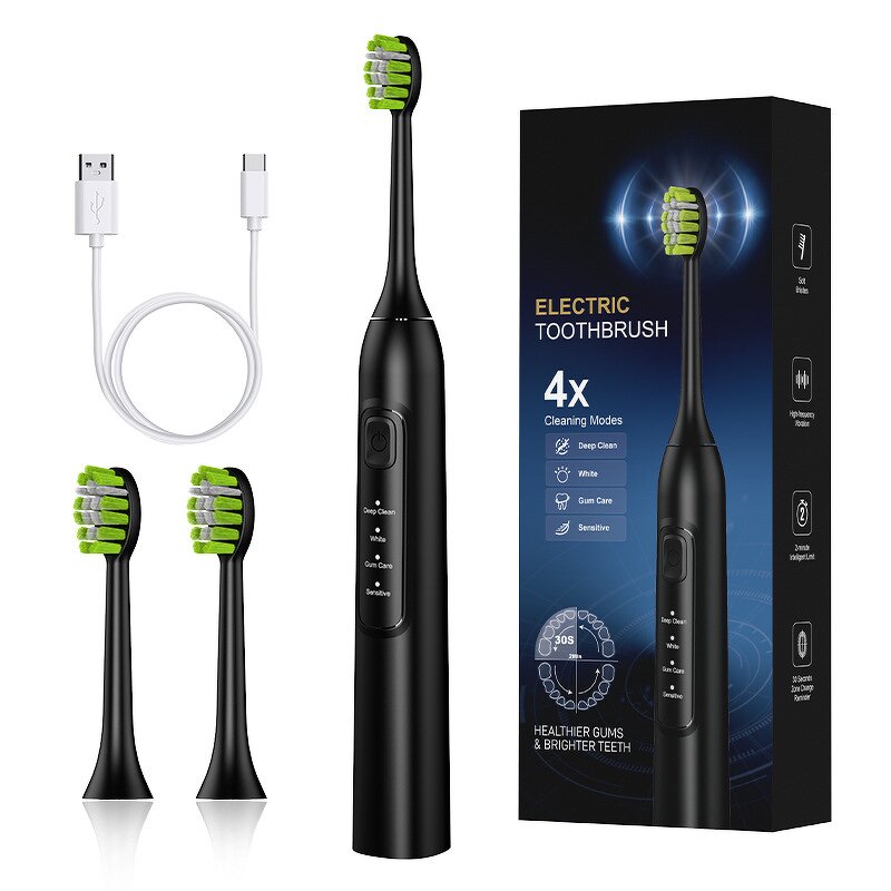 Electric Toothbrush - Portable Adult Soft Bristles Rechargeable Home Use Perfect Gift