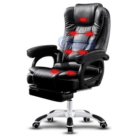 Executive Office Chair - Luxury Boss Foldable Mini Leather Ergonomic Rocking Massage