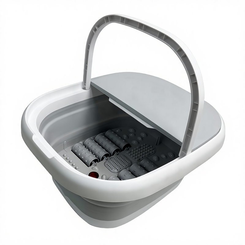 Folding Foot Bath - Portable Home Use Soaking Heating Lighting Massaging Foot Massager