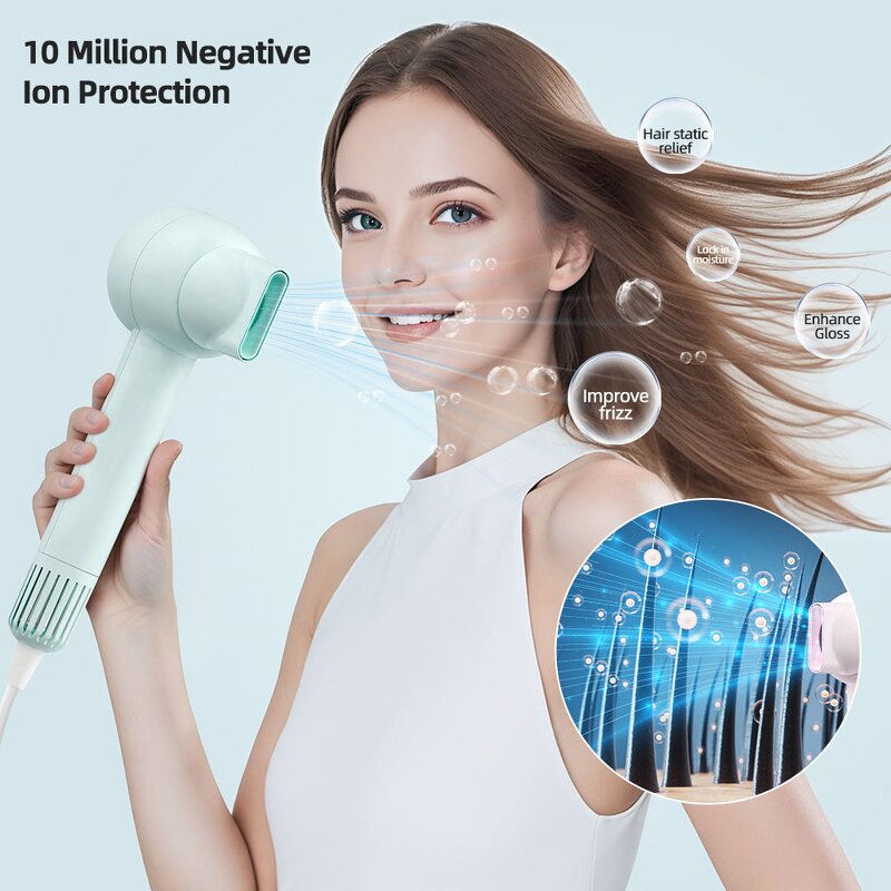 Portable Hair Dryer - 1400W Electric Household Negative Ion 110V Durable Plastic Styling