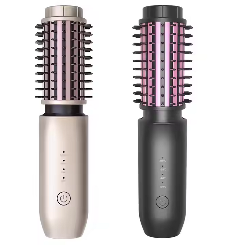 3 in 1 Hair Styling Comb - Mini Portable Cordless Curler Straightener Negative Ions