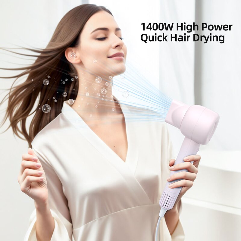 Portable Hair Dryer - 1400W Electric Household Negative Ion 110V Durable Plastic Styling