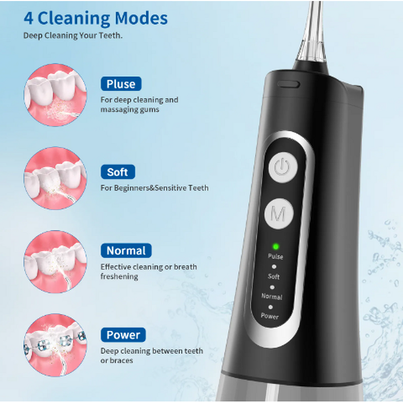 Electric Dental Flosser - Portable Cordless Oral Care Calculus Remover Braces Water Clean