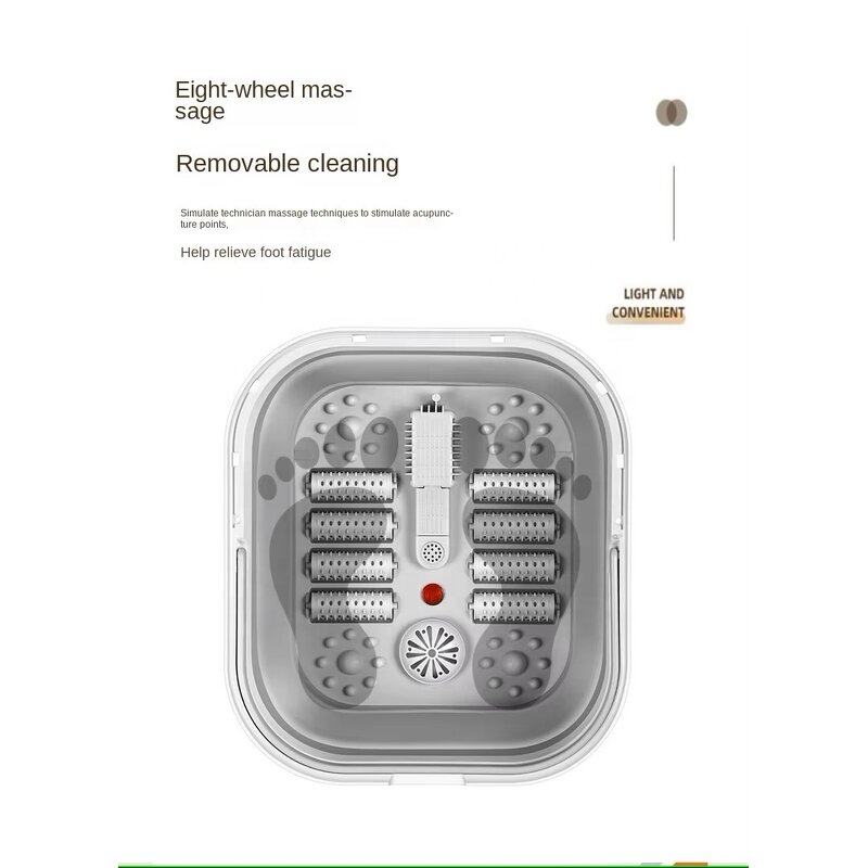 Foldable Foot Bath Tub - Portable Constant Temperature Heating Roller Massage Ball Spa