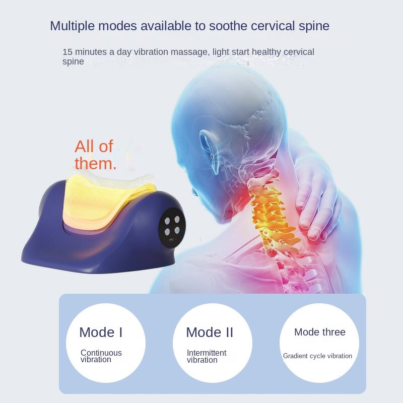 C-Curve Neck Massager - Infrared Hot Compress Multi-Gear Heating Vibration Cervical Pillow