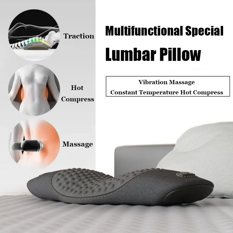 Lumbar Support Pillow - Hot Special Electric Back Massager Heated Waist Cushion Bed Pad