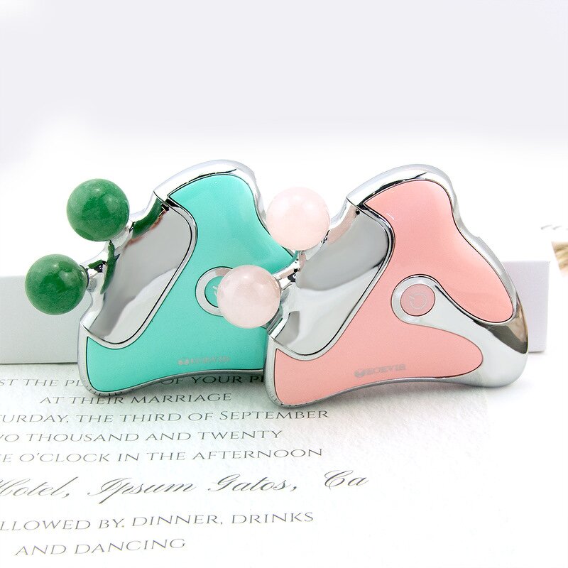 Facial Eye Massager - Portable Intelligent Lifting Hot Compress Jade Powder Crystal Scraper