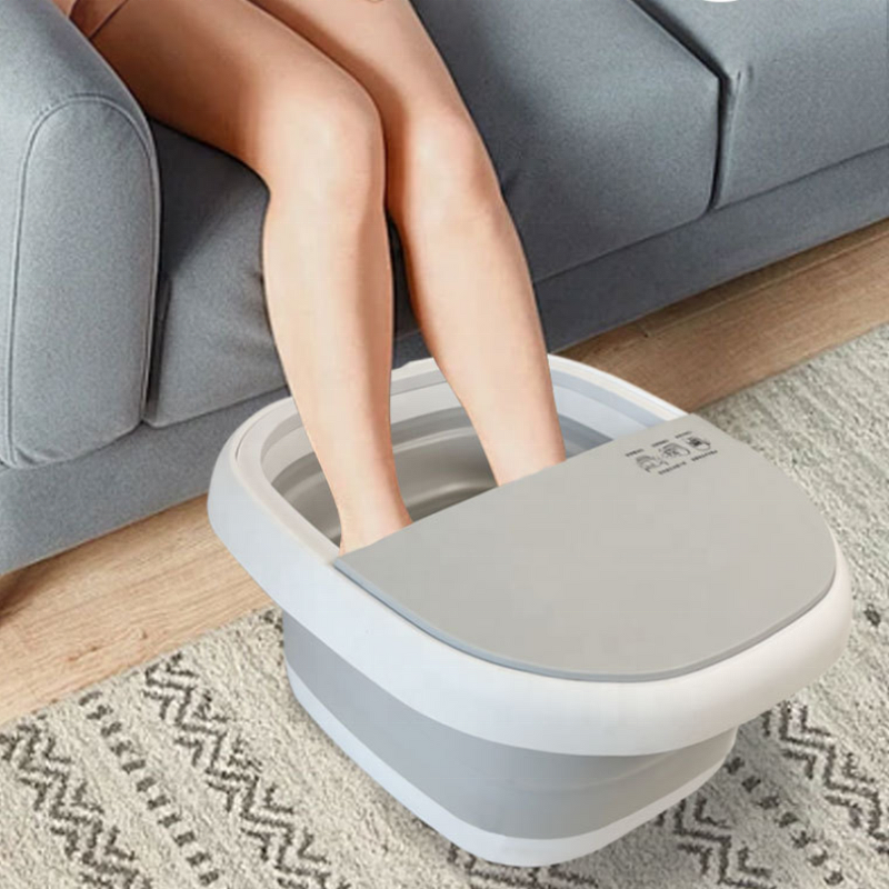 Folding Foot Bath - Portable Home Use Soaking Heating Lighting Massaging Foot Massager