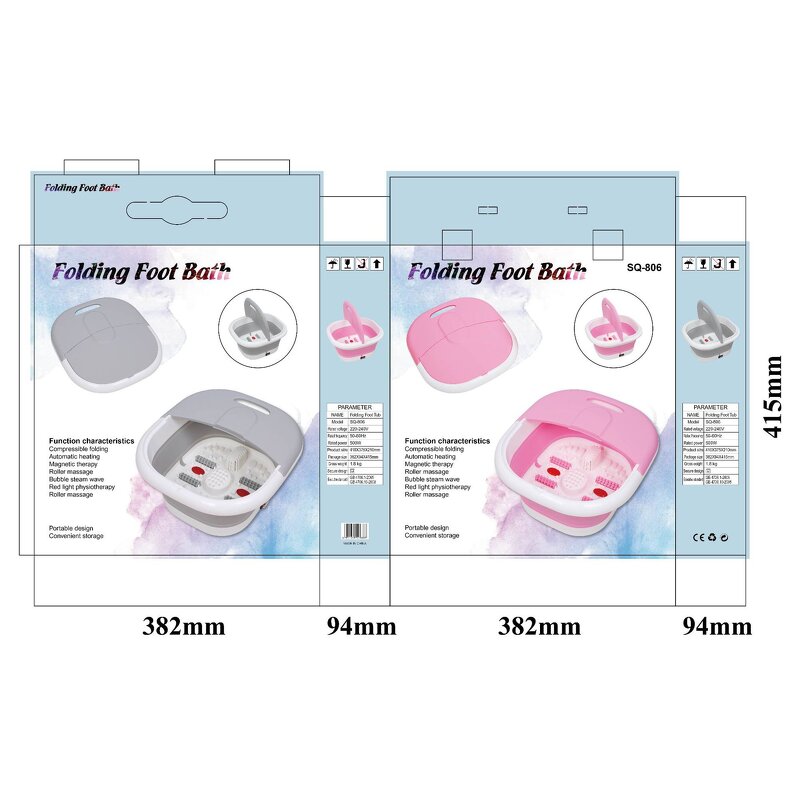 Electric Foot Spa - Portable Foldable Pedicure Bath Tub Infrared Physiotherapy Home Office