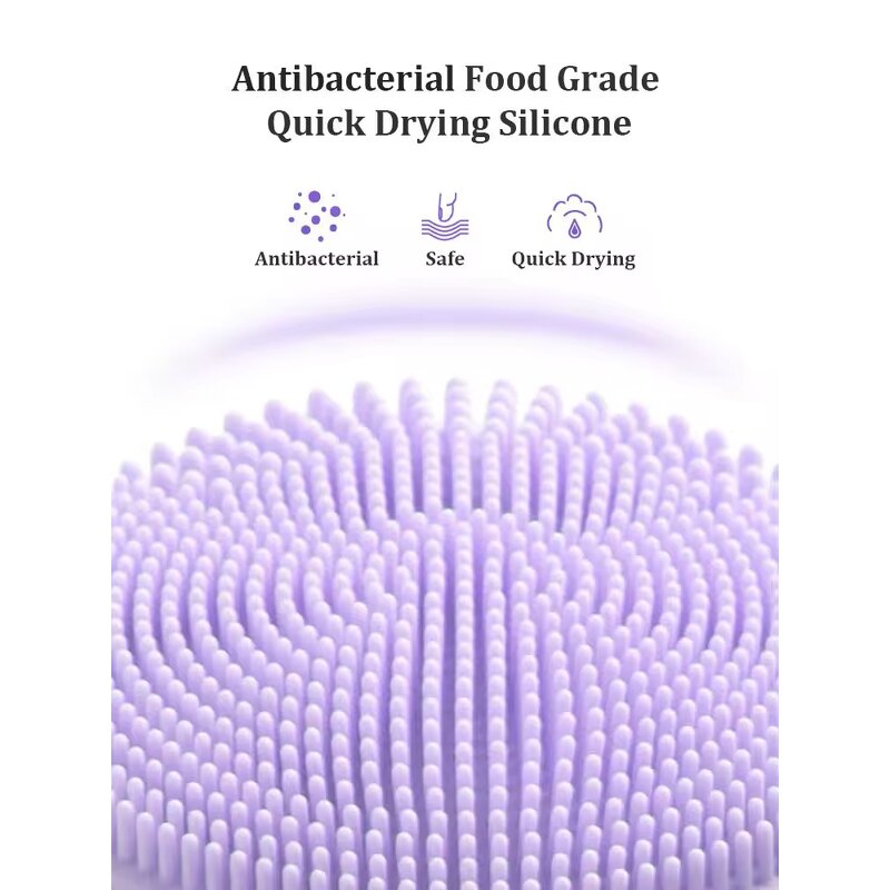 Silicone Cleansing Brush - Rechargeable Ultrasonic Electric Heat Function Wireless Remote