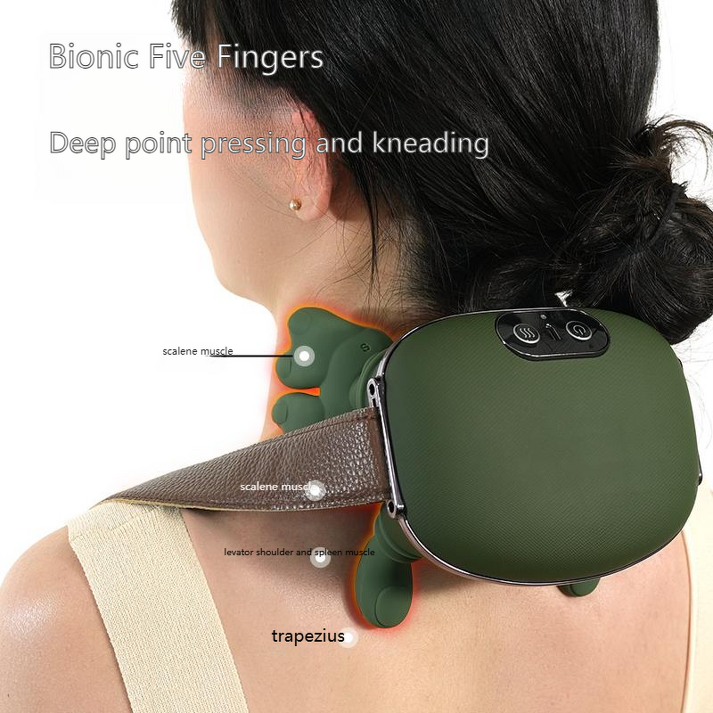 Shiatsu Neck Shoulder Massager - 2025 New Deep Tissue Kneading Heat Bionic Simulated Hand