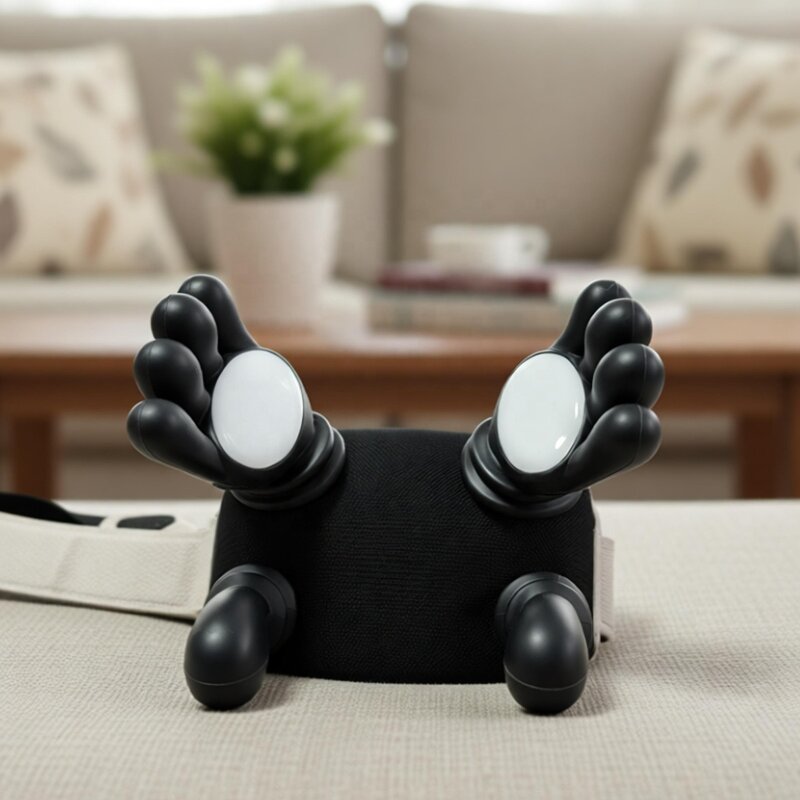 Shiatsu Neck Massager - 2025 New Black Bionic Deep Tissue Kneading Heating Simulated Hand