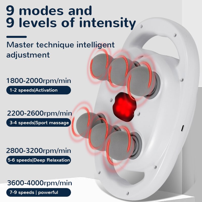 Six-Head Massager - Intelligent Control New Designed Portable Fascia Gun Therapy Device