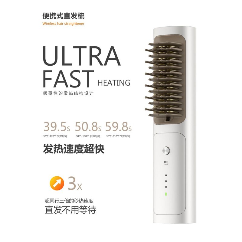 Wireless Straightening Comb - Negative Ion Anti-scald 30s Fast Heating Home Use Tool