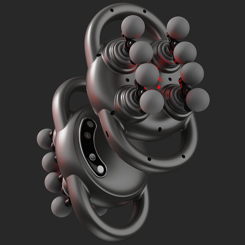 Eight Head Fascia Gun - 12-Speed Brushed 1200-2000mAh Neck Back Massage Musical