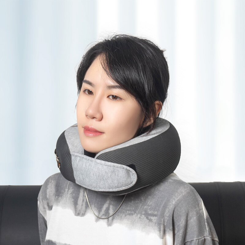 Electric Travel Pillow - New Hot Heating Deep Tissue Kneading Fabric Neck Vertebra