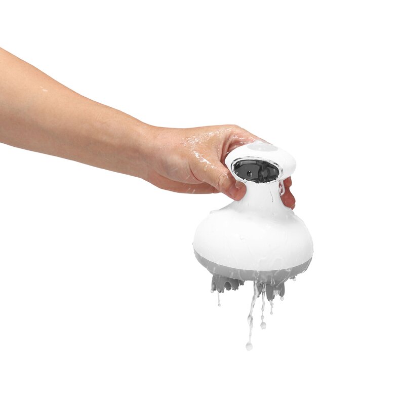 3D Scalp Massager - Waterproof Rechargeable Wireless 4 Head Vibrating Aluminum