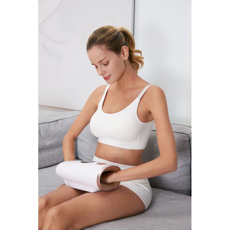 Wireless Hand Massager - Rechargeable Adjustable Vibrating Compression Kneading Heat