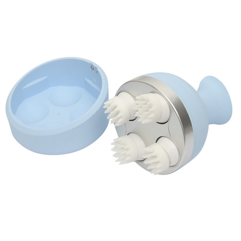 3D Scalp Massager - Waterproof Rechargeable Wireless 4 Head Vibrating Aluminum