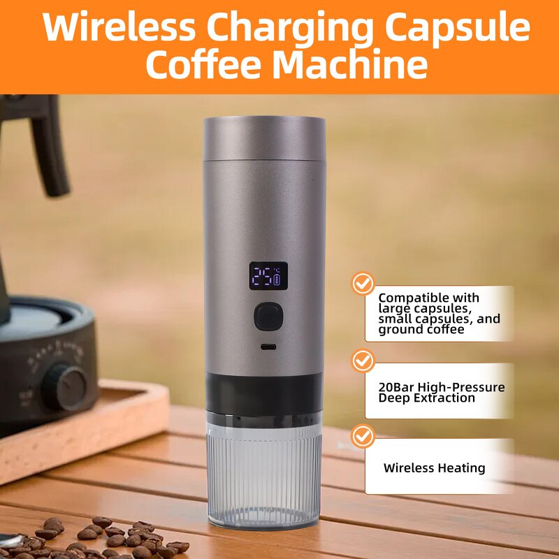Portable Coffee Machine - 2025 Handheld Heater Wireless USB Charging Electric Pump