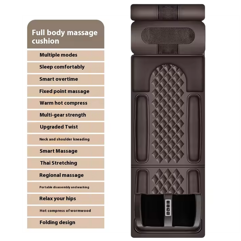 9 Levels Massage Mat - Multifunctional Full Body Shiatsu Heating Vibration Heated