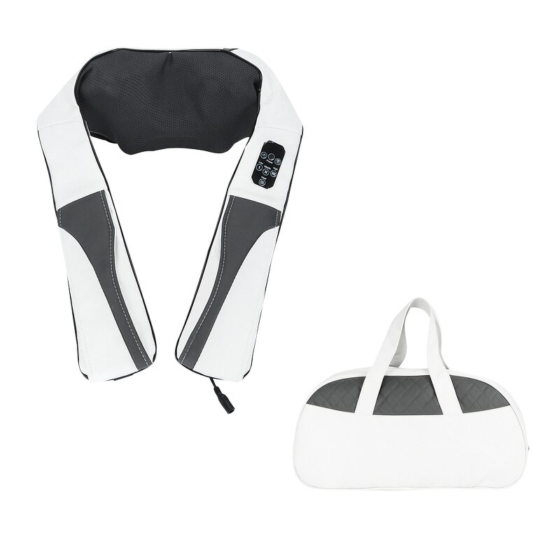 3D Shiatsu Massage Shawl - PU Leather Foldable Infrared Heat Neck Back Shoulder