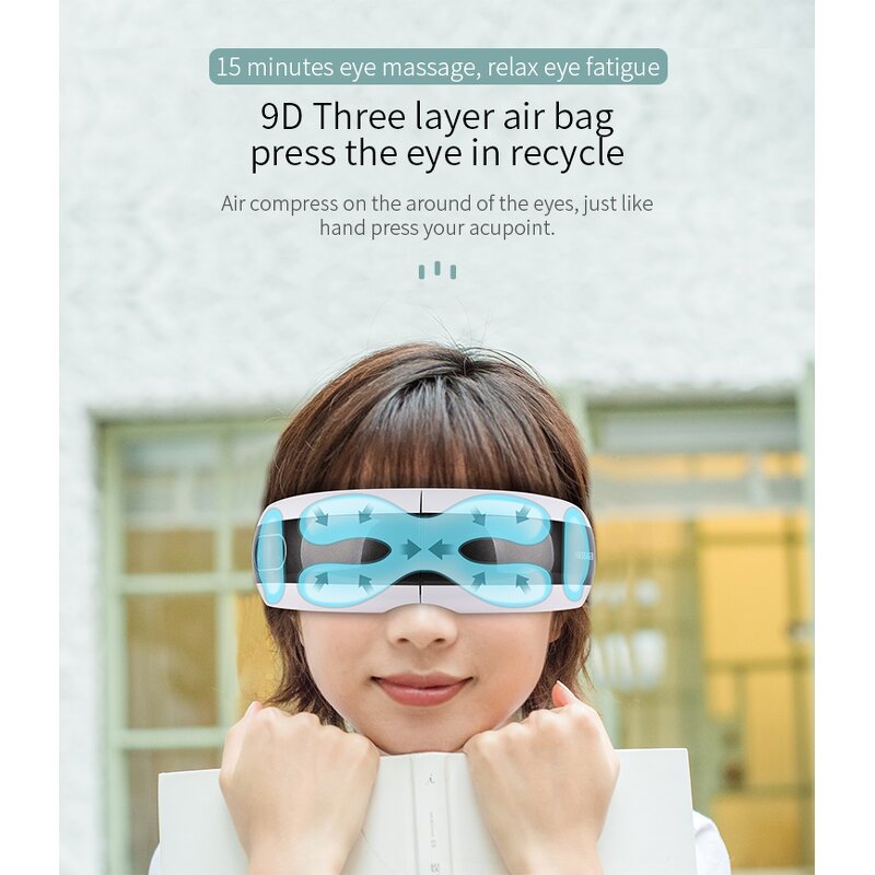 AI Voice Eye Massager - Wholesale Music Vibration Foldable Heat Compression Relief