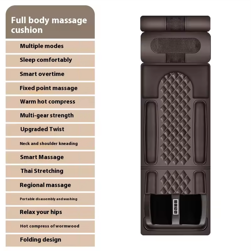 Shiatsu Massage Cushion - 2025 New Full Body Vibrate Memory Foam Mattress Foot Massager
