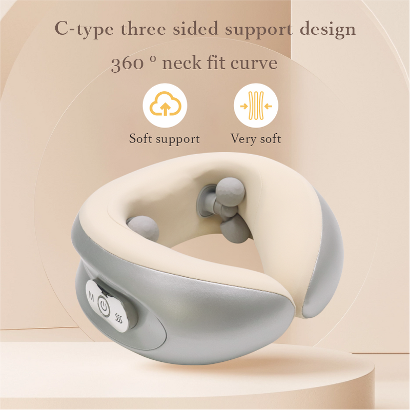 U Shape Inflatable Massager - Travel Shiatsu Kneading Heated 2 Modes Car Home Office