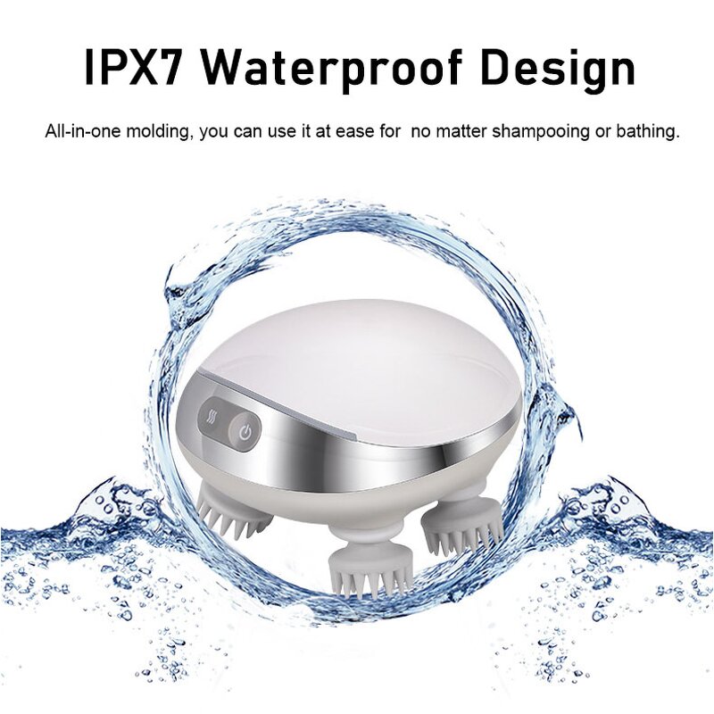 Waterproof Scalp Massager - New Design Wireless Electric Silicone Pet Head Tool