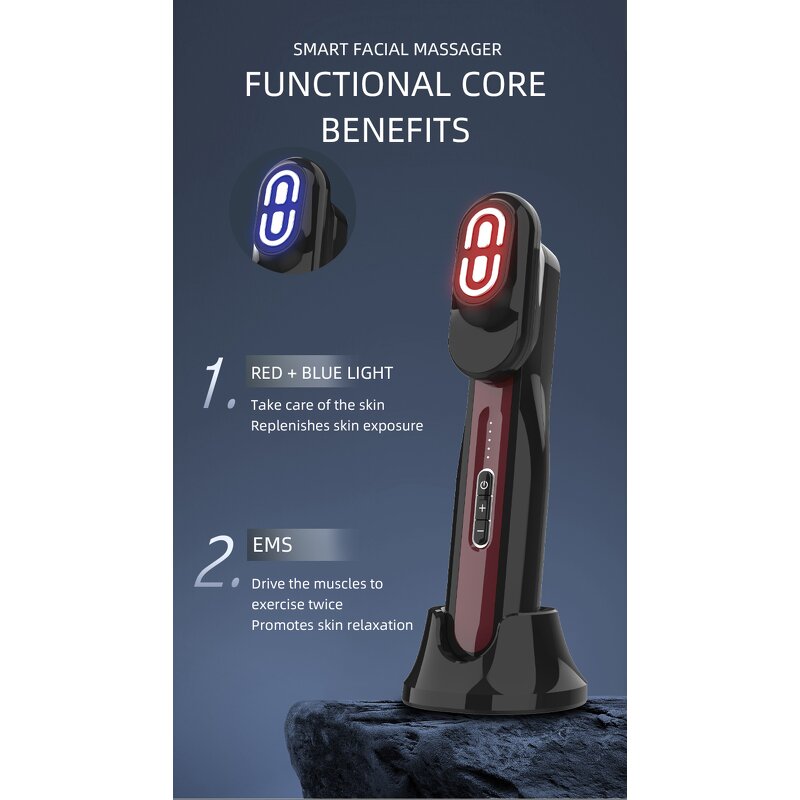 Red Light Facial Device - Home Use 3 in 1 Face Lift Skin Tightening Lifting Massager