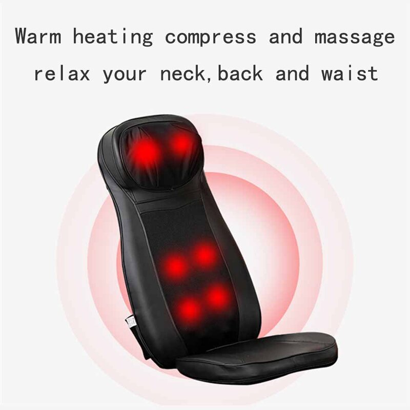 Massage Chair Pad - Shiatsu Heat Kneading Back Massager Home Office Seat Use