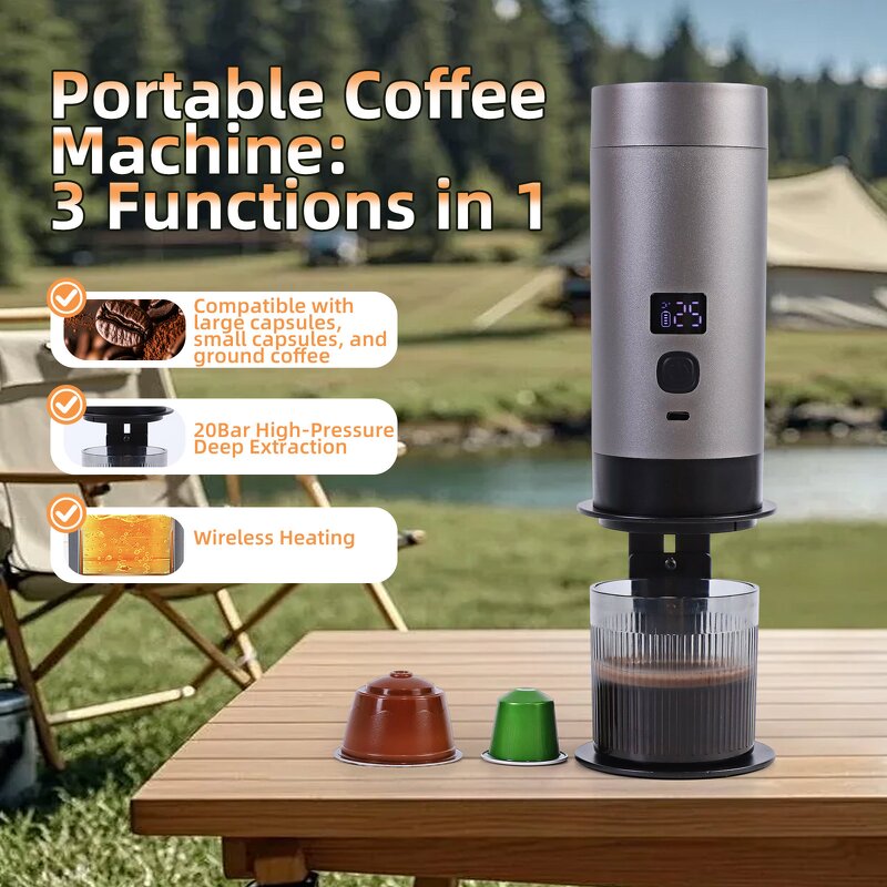 Portable Coffee Machine - 2025 Handheld Heater Wireless USB Charging Electric Pump
