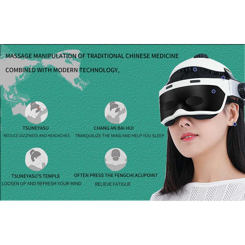 Head Eye Massager - 2025 New Bluetooth Music Acupoints Fatigue Headache Relief