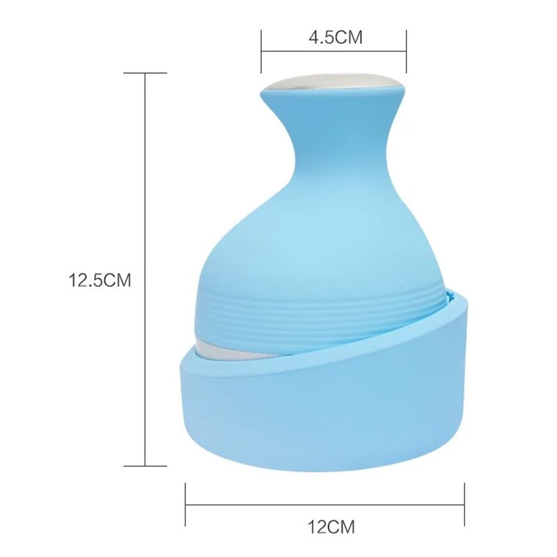 3D Scalp Massager - Waterproof Rechargeable Wireless 4 Head Vibrating Aluminum