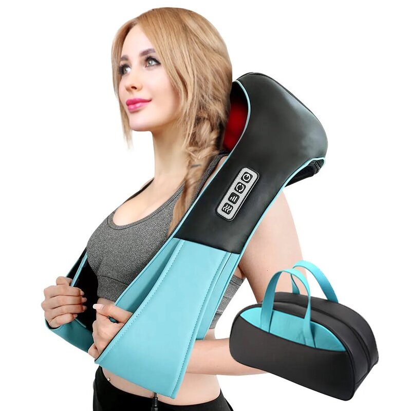 Neck Shoulder Massager - 2025 16 Rounds Rolls Kneading Massage Pillow Relief Tool